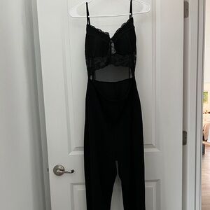 Black Lace Jumpsuit w/Cutout